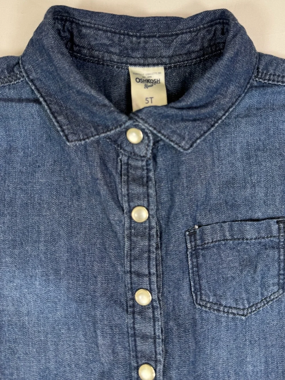 OSHKOSH B'GOSH Girls' Denim Shirt Chambray Tulle Dress Western Cowgirl Size 5T